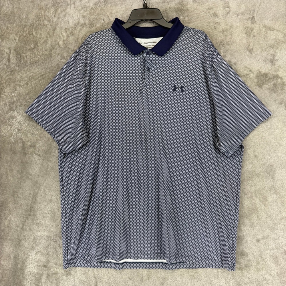 Under Armour Polo Mens XXL The Performance Polo Blue Honeycomb EUC